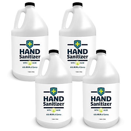 Hand Sanitizer with Aloe, Fragrance-Free, Case Of 4 Gallons