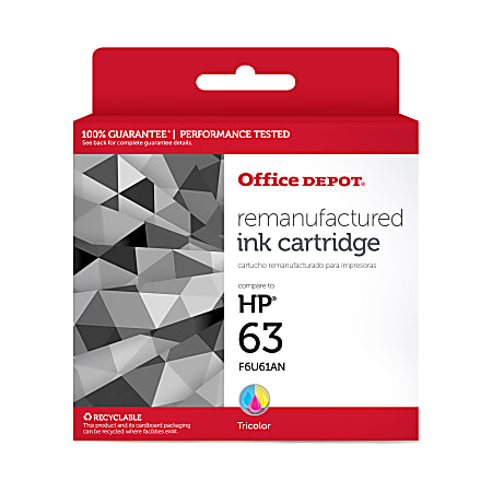 Office Depot® Brand Remanufactured Tri-Color Inkjet Cartridge Replacement For HP 63, OD63C
