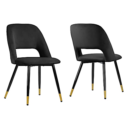Glamour Home Ania Dining Chairs, Black, Set Of 2 Chairs