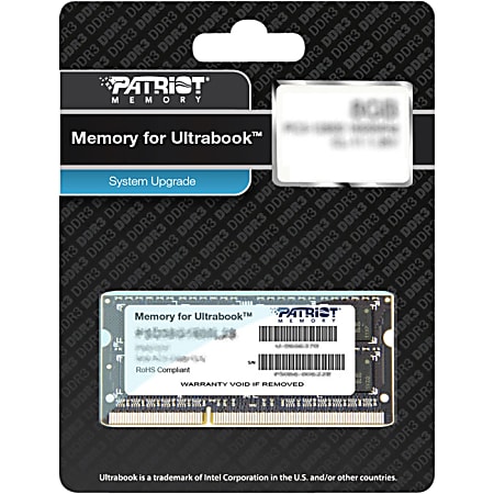 Patriot Memory 4GB PC3-10600 (1333MHz) Ultrabook SODIMM - For Notebook - 4 GB (1 x 4 GB) - DDR3-1333/PC3-10600 DDR3 SDRAM - CL9 - 1.35 V - Non-ECC - Buffered - 204-pin - SoDIMM