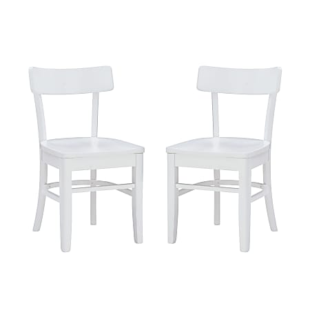 Linon Home Décor Products Stilson Side Chairs, White, Set Of 2 Chairs