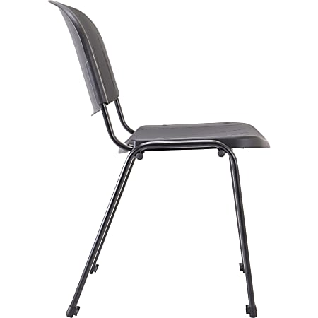 Lorell Low-Back Stack Chairs - Polypropylene Seat - Polypropylene Back - Low Back - Four-legged Base - Black - 4 / Carton Lorell Low-Back Stack Chairs - Polypropylene Seat - Polypropylene Back - Low Back - Four-legged Base - Black - 4 / Carton