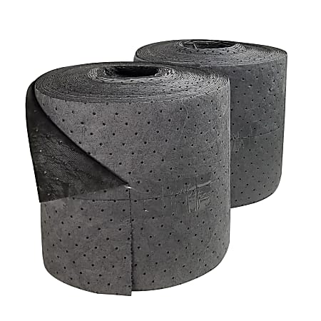 Hospeco TaskBrand® Universal Sorbent Pads, 15" x 150”, Gray, Pack Of 2 Rolls