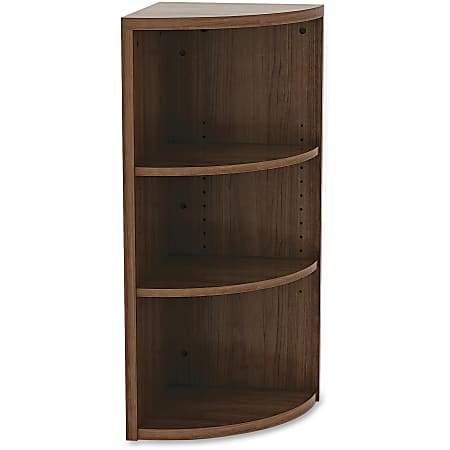 Lorell® Essentials Series 36"H 3-Shelf Corner Bookcase, Walnut