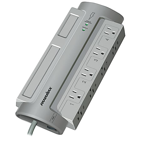 Panamax PowerMax PM8-EX 8-Outlet Surge Protector, 6', Gray