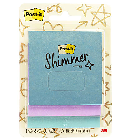 Post it Super Sticky Notes 3 x 3 in 3 Sticky Note Pads 45 SheetsPad 2X ...