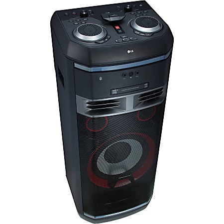 LG OK99 CD/MP3 Home Entertainment System With AM/FM Radio And Karaoke, 44.9"H x 20"W x 18.8"D, Black