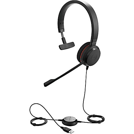 Jabra EVOLVE 20 Headset - Mono - USB Type C - Wired - 32 Ohm - 150 Hz to 7 kHz - Over-the-head - Monaural - 4993829289