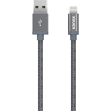 Kanex Sync/Charge Lightning/USB Data Transfer Cable - 6.56 ft Lightning/USB Data Transfer Cable - First End: Lightning - Second End: USB - Space Gray