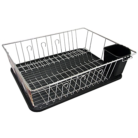 Megachef 16" Counter Top Drying Dish Rack, Black