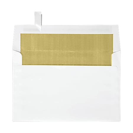 LUX Invitation Envelopes, A9, Peel & Press Closure, Gold/White, Pack Of 500