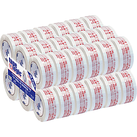 Tape Logic® If Seal Is Broken Preprinted Carton Sealing Tape, 3" Core, 2" x 110 Yd., Red/White, Case Of 36