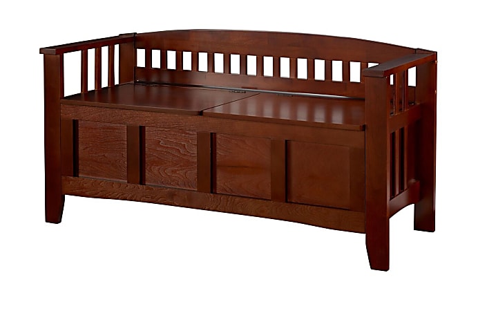 Linon split shop seat storage bench