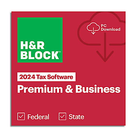 H&R Block Premium Tax Software 2024, 1 device, Windows compatible, Download