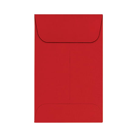 LUX Coin Envelopes, #1, Gummed Seal, Ruby Red, Pack Of 1,000
