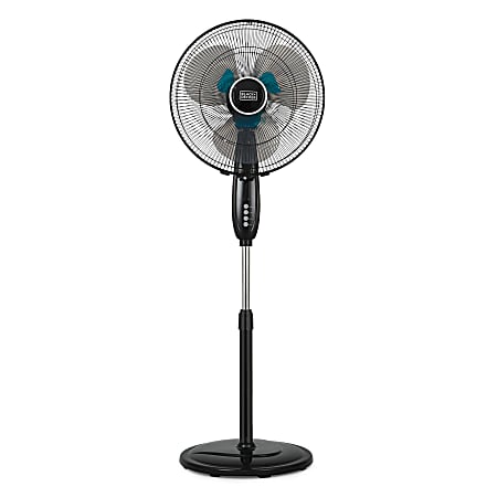 Black+Decker BFSD116B Dual-Blade Stand Fan - 2 Blades sizes - 16" or 7.5" Diameter - 3 Speed, Round Base - BFSD116B