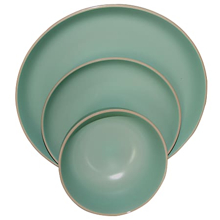 Gibson Home Rockaway 12-Piece Dinnerware Set, Matte Teal