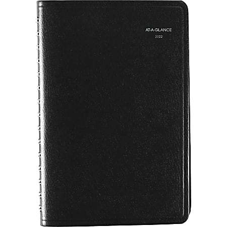 AT-A-GLANCE® DayMinder Daily Planner, 5" x 8", Black, January To December 2022, G10000