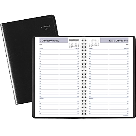 AT A GLANCE DayMinder Daily Planner 5 x 8 Black January To December ...