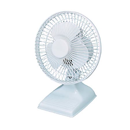 Optimus Personal Table Fan, 9"H x 6"W x 6"D, White