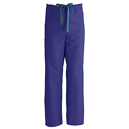 Medline ComfortEase™ Unisex Tall Non-Reversible Drawstring Cargo Scrub Pants, Medium, Purple