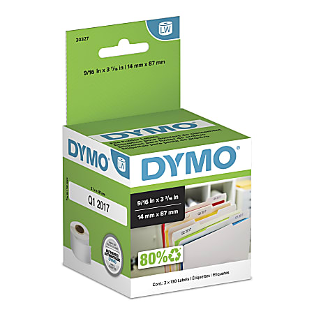 DYMO® LabelWriter® 30327 File Folder Labels, 3 7/16" x 9/16", Pack Of 2