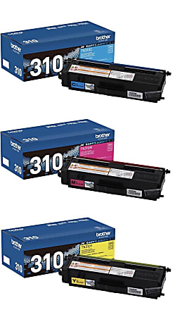 Brother® TN310 3-Color Cyan/Magenta/Yellow Toner Cartridges, Pack Of 3 Cartridges, TN310CMY-OD