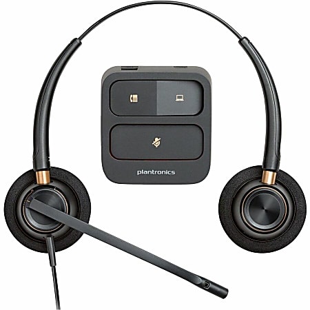 Plantronics EncorePro Binaural Over The Head Headset HW520 Black 89434 ...
