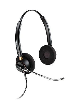 Plantronics® EncorePro Binaural Over-The-Head Headset, HW520V, Black, 89436-01