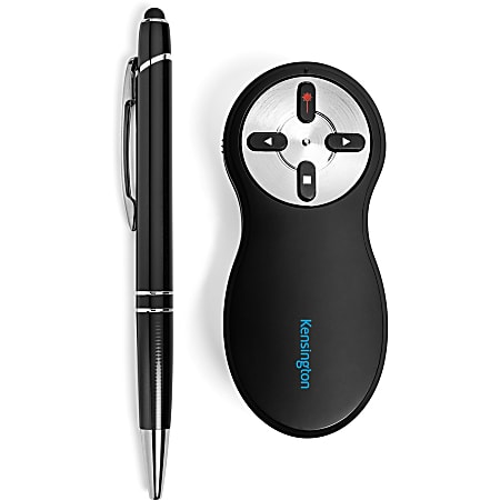 Kensington Wireless Presenter with Red Laser - Nano Receiver - Wireless - Radio Frequency - 2.40 GHz - Black - 1 Pack - USB Type A - 4 Button(s) - TAA Compliant