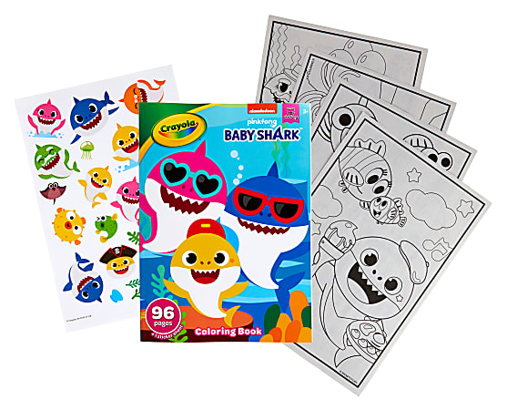 Crayola Baby Shark 96 Page Coloring Book Office Depot