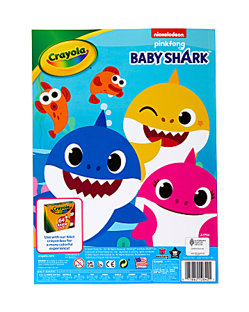 Crayola Baby Shark 96 Page Coloring Book Office Depot