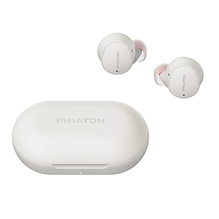 Phiaton Bonobuds Lite Noise-Reduction Bluetooth® Earbuds With Microphone And Charging Case, White