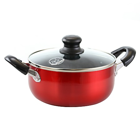 Better Chef 3-Quart Aluminum Non-Stick Dutch Oven, Red