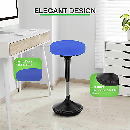Wobble Stool Standing Desk Balance Stool For Active Sitting Blue Adjustable Height 23 33 Sit Stand Up Perching Chair Uncaged Ergonomics Office Depot
