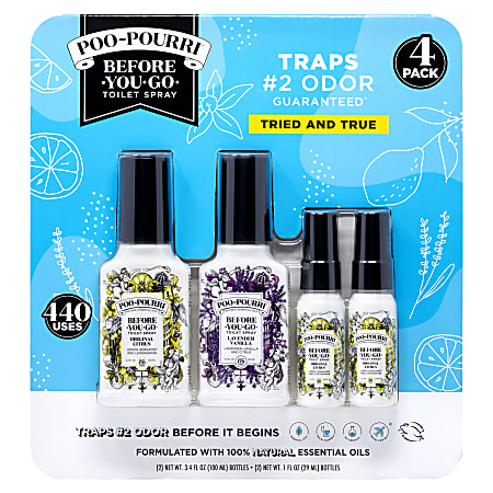 Poo-Pourri Tried And True Before You Go Spray, Citrus Scent, Pack Of 4 Bottles