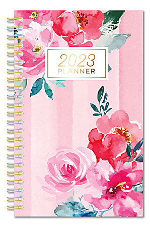 Office Depot® Brand Weekly/Monthly Planner, 5” x 8”, Floral, January To December 2023, OD23-SPR-091