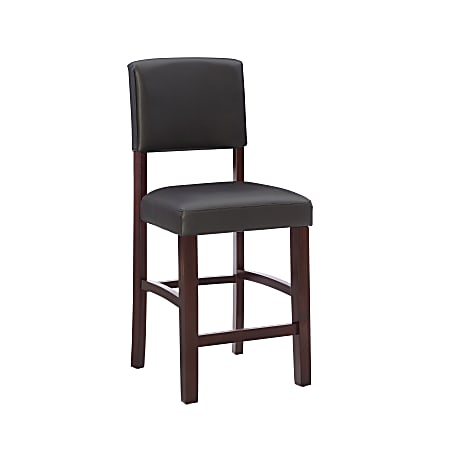 Linon Franklin Faux Leather Counter Stool, Espresso/Dark Brown