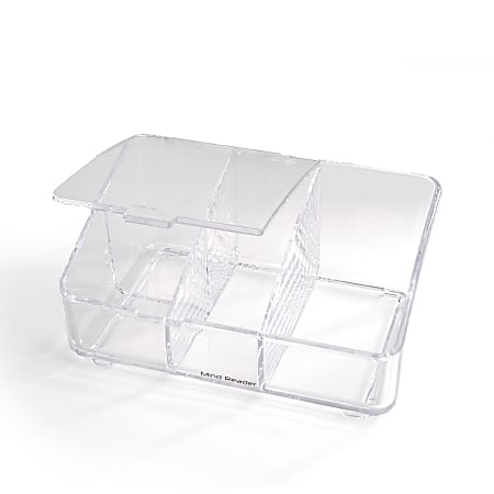 Mind Reader Acrylic Cosmetic Storage Organizer With Flap, Clear