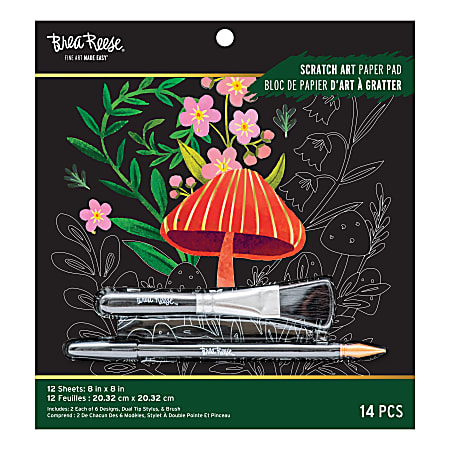 Brea Reese&reg; Scratch Art Paper Pad, 8" x 8", Woodland