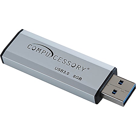 Compucessory 8GB USB 3.0 Flash Drive - 8 GB - USB 3.0 - Silver