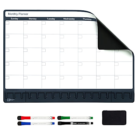 Note Tower® Magnetic Dry-Erase Whiteboard Refrigerator Calendar Board, 12" x 17", White