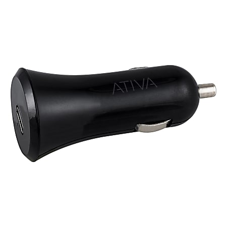 Ativa® USB-C Car Charger, Black, 45867