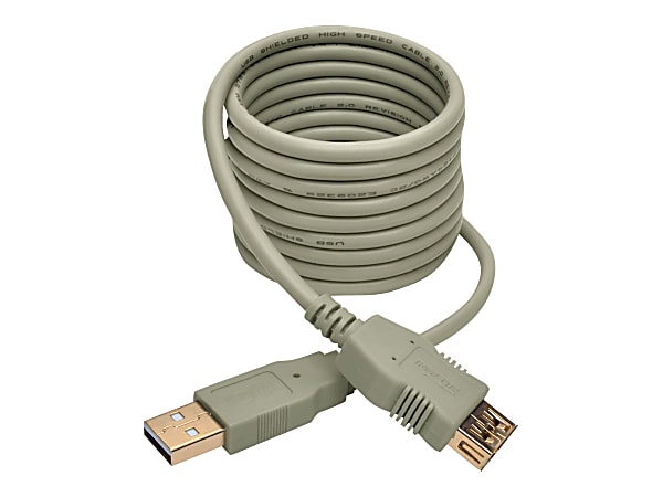 Tripp Lite 6ft USB 2.0 Hi-speed A/A Cable M/M 480 Mbps Beige, USB extension - USB extension cable - USB (M) to USB (F) - USB 2.0 - 6 ft - molded - beige