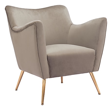 Zuo Modern Zoco Accent Chair, Taupe/Gold