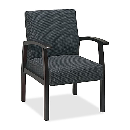 Lorell® Deluxe Guest Chair, Charcoal/Mahogany
