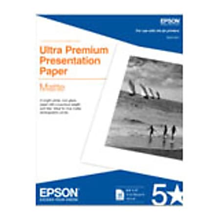 Epson® Matte Paper, 17" x 22", 103 (U.S.) Brightness, White, Pack Of 50 Sheets