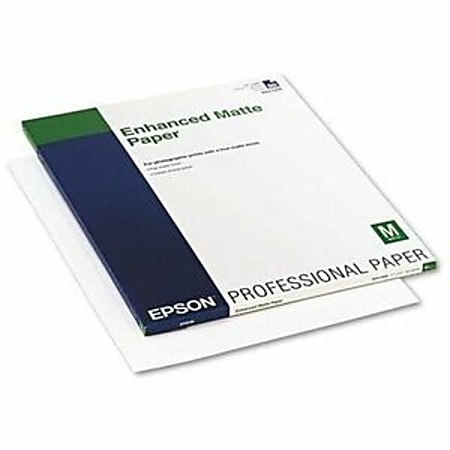 Epson® Matte Paper, 17" x 22", 103 (U.S.) Brightness, White, Pack Of 50 Sheets
