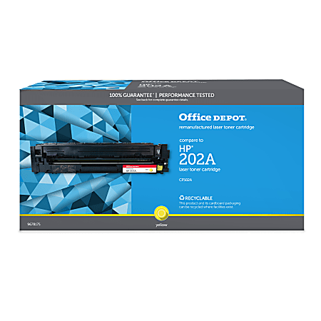 Office Depot® Brand OD202AY Remanufactured Yellow Toner Cartridge Replacement for HP 202A