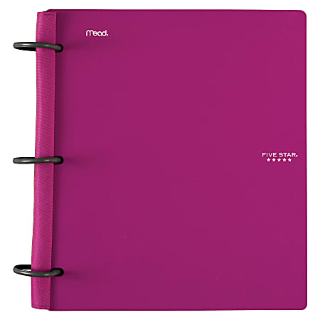 Five Star FiveStar Flex 1 - 12" Hybrid NoteBinder - Letter - 300 Sheets - 3-ring Binding - College/Quad Ruled - 8 1/2" x 11" - Berry Cover - Durable, Divider, Flexible, Opaque, TechLock Ring - 1 Each